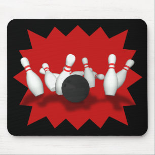 Tapis de souris : boule de bowling et quilles : mo