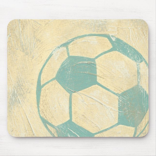 Tapis De Souris Boule de soccer bleu Pastel par Chariklia Zarris (Devant)