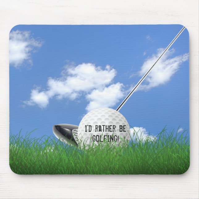 Tapis De Souris Boule d'or avec club en herbe (Devant)