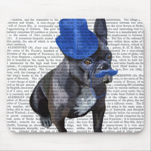 Tapis De Souris Bouledogue français avec le casquette supérieur et