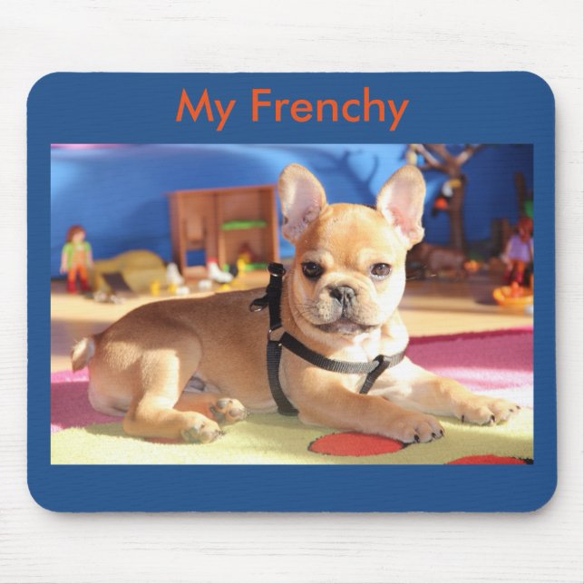 Tapis De Souris Bouledogue français chiot mignon (Devant)