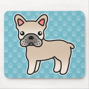 Tapis De Souris Bouledogue français de dessin animé crème