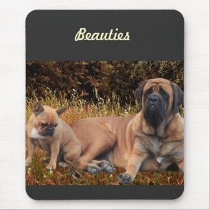 Tapis De Souris Bouledogue français et Mastiff amis