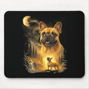 Tapis De Souris Bouledogue français hurleur à la lune Art de chien
