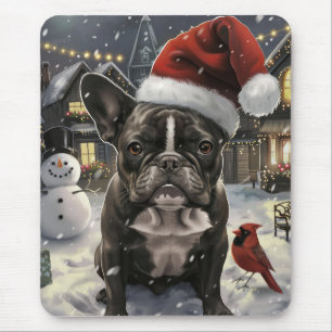 Tapis De Souris Bouledogue Français Noël Merveilleux Joie de Noël