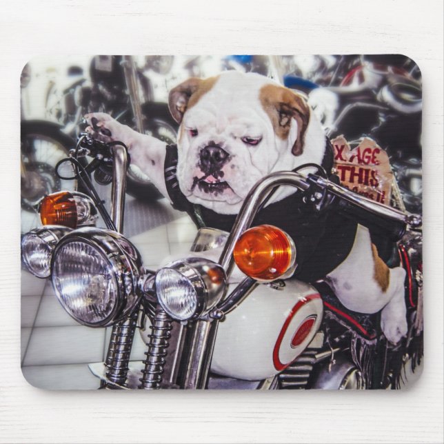 Tapis De Souris Bouledogue sur la moto (Devant)