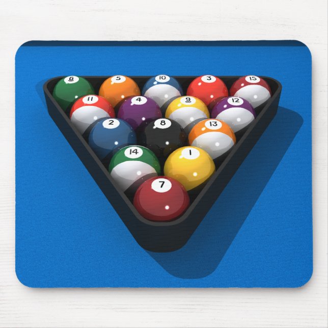 Tapis De Souris Boules de piscine sur le bleu senti : (Devant)