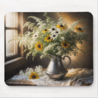 Bouquet De Fleurs D'Automne Sur Dentelle