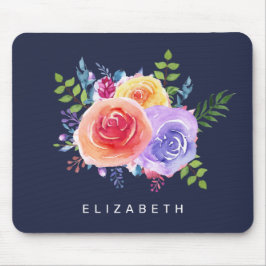 Tapis De Souris Bouquet de fleurs Rose aquarelle