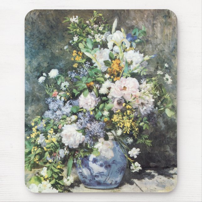 Tapis De Souris Bouquet de printemps de Pierre Renoir, Fleurs Vint (Devant)