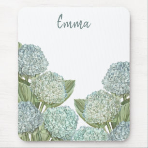 Tapis De Souris Bouquet d'hortensias bleu poussiéreux
