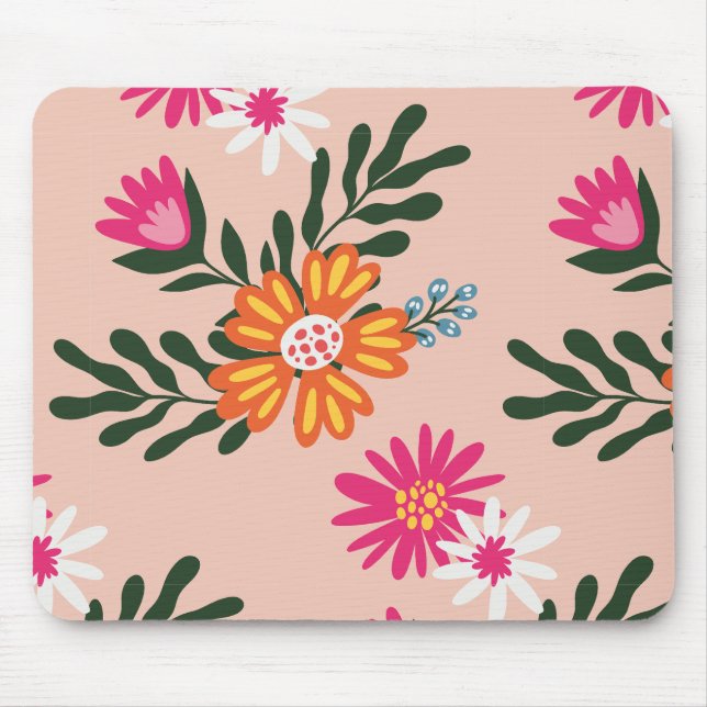 Tapis De Souris Bouquet Fleur Été Rose (Devant)