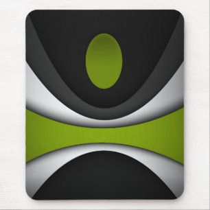 Tapis De Souris Bousepad moderne, noir, gris, vert, abstrait
