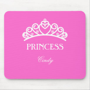 Tapis De Souris Bousepad princesse personnalisé en rose avec nom