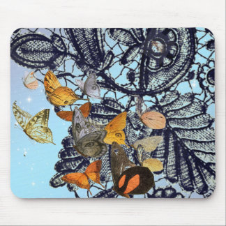 TAPIS DE SOURIS BOUTEILLES ET ANCIENNE LACE MOTIF MOUSE PAD