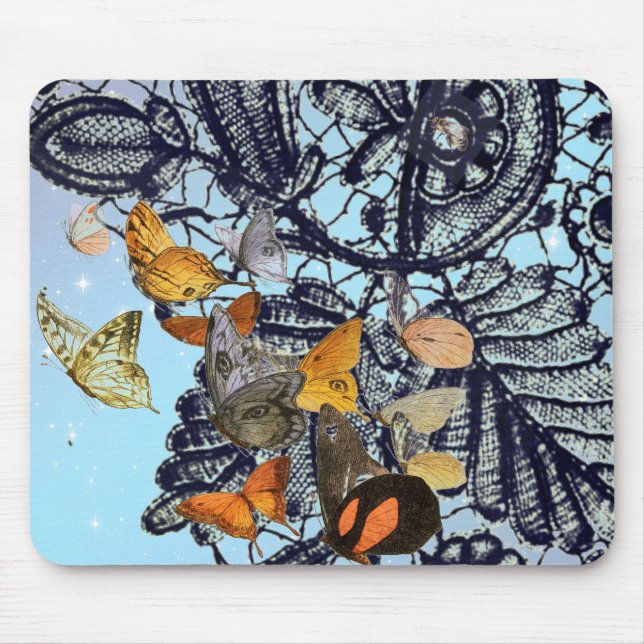 TAPIS DE SOURIS BOUTEILLES ET ANCIENNE LACE MOTIF MOUSE PAD (Devant)