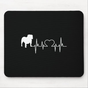Tapis De Souris Bouton de coeur de Bulldog
