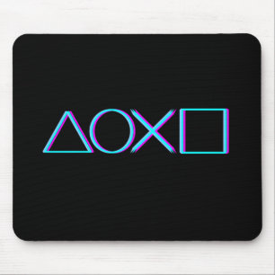Tapis De Souris Boutons de manette Art néon Glitch Gamer