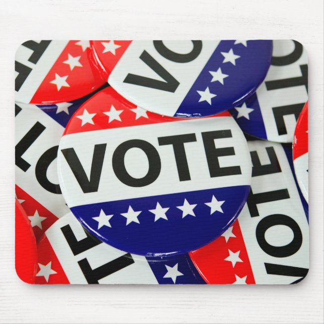 Tapis De Souris Boutons de vote américains (Devant)