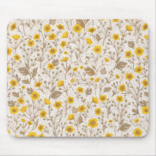 Tapis De Souris Boutons jaunes et bruns