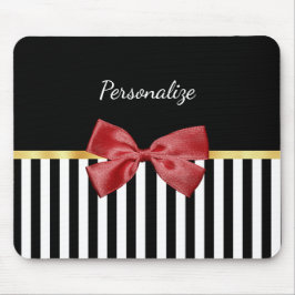 Tapis De Souris Bow rouge classique Grandes noires et blanches ave