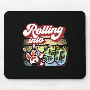 Tapis De Souris Bowling Party Rolling Dans 50 Bowling Anniversaire
