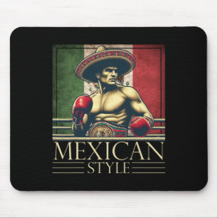 Tapis De Souris Boxe Mexique Drapeau de boxe de style vintage mexi