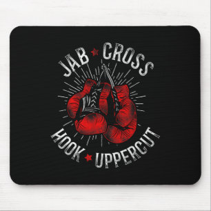 Tapis De Souris Boxe Vintage Jab Cross Hook Uppercut