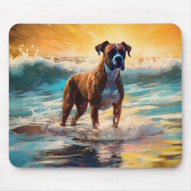 Tapis De Souris Boxer Beach Surfing Peinture (Devant)