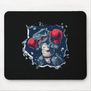 Tapis De Souris Boxeur Dinosaure Boxeur T-rex Kickboxing Dino Boxe