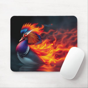 Tapis De Souris Boyon de flamme éblouissant canard mandarin chaud
