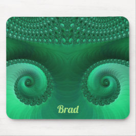 Tapis De Souris BRAD ~ Zany Nuances de Motif fractal vert