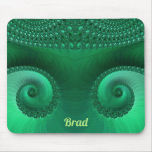 Tapis De Souris BRAD ~ Zany Nuances de Motif fractal vert