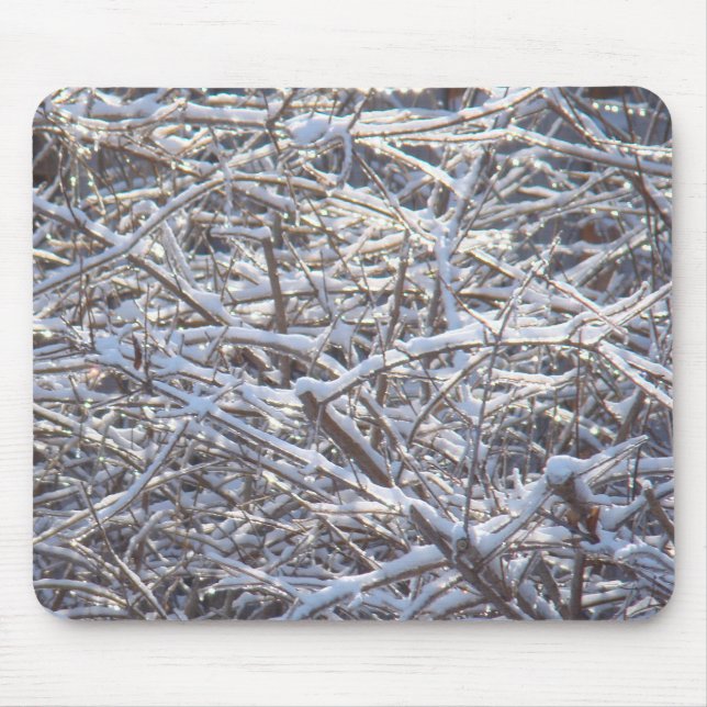 Tapis De Souris Branches de glace neige en hiver (Devant)