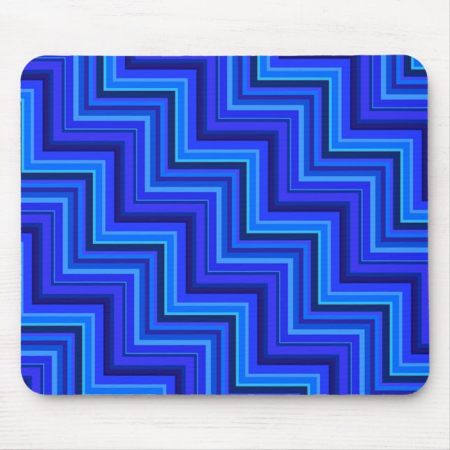 Tapis De Souris Brayures bleues escaliers motif (Devant)