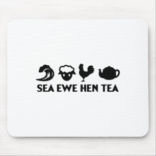 Tapis De Souris Brebis de mer Tea drôle de blague disant citation