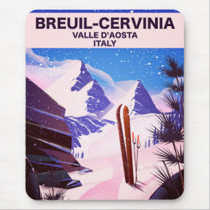 Tapis De Souris Breuil-Cervinia, Valle d’Aosta, italie, affiche de