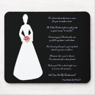 Tapis De Souris Bridal Silhouette Will You Be My Bridesmaid