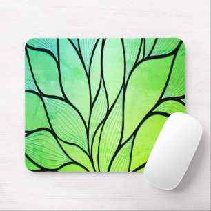 Tapis De Souris Bright Green Hues Creative Leave Motif