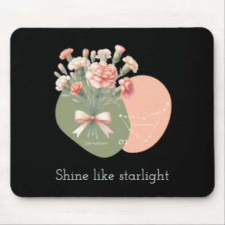 Tapis De Souris Brille Comme Starlight texte PinkCarnation Caprico