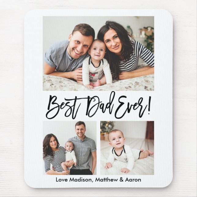 Tapis De Souris Brochure moderne Script Best Papa Ever 3 Photo (Devant)