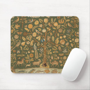 Tapis De Souris Broderie Anglaise Ancienne Arbre de Vie et Licorne