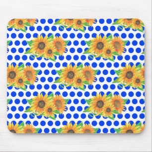 Tapis De Souris Broderie florale de tournesol