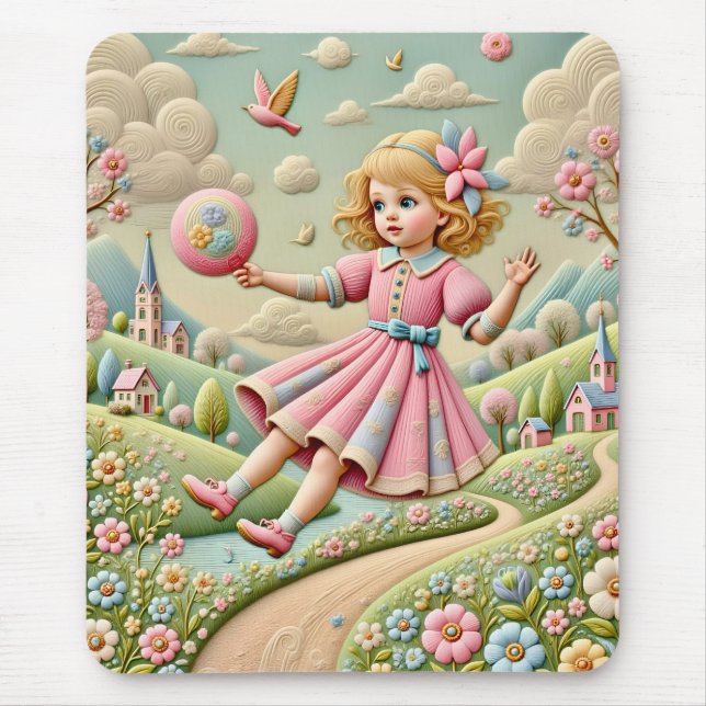 Tapis De Souris ~ Broderie Pastel ~ Mousepad (Devant)