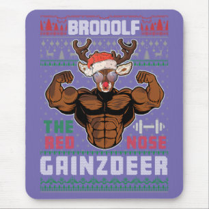 Tapis De Souris Brodolf The Red Nose Gainzdeer Gym Ugly Christmas