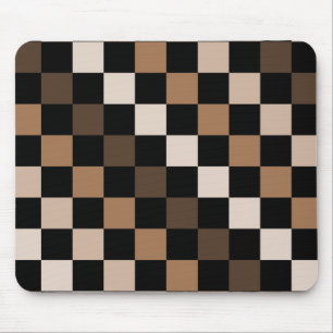 Tapis De Souris Brown À damiers noir En vichy Motif