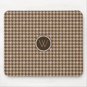 Tapis De Souris Brown avec Rose or Accent pied de pied de pied de