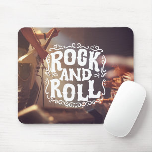 Tapis De Souris Brown et blanc Moderne Rock et Rouleau