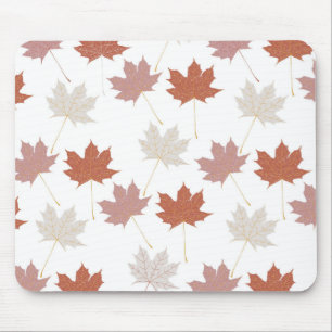 Tapis De Souris Brown rouge automne Floral Feuille Y2K Motif