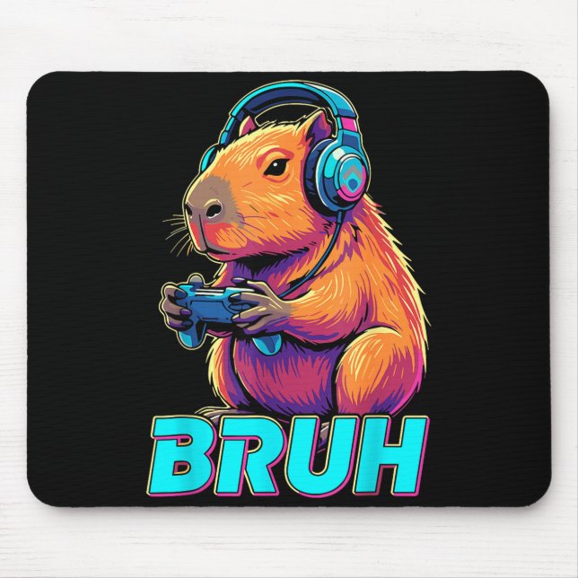 Tapis De Souris Bruh Capybara Funny Video Games Capybaras  (Devant)